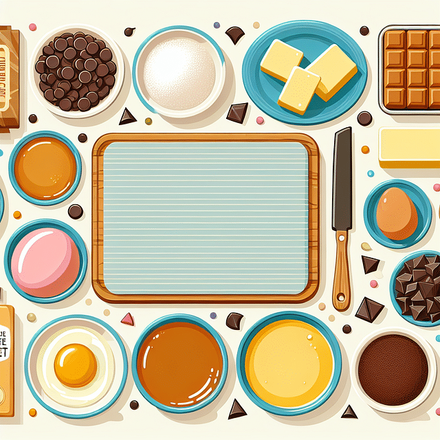 A colorful array of blondie ingredients laid out on a kitchen counter