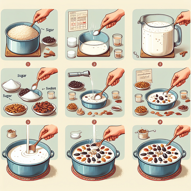 Kheer garnished with nuts and raisins