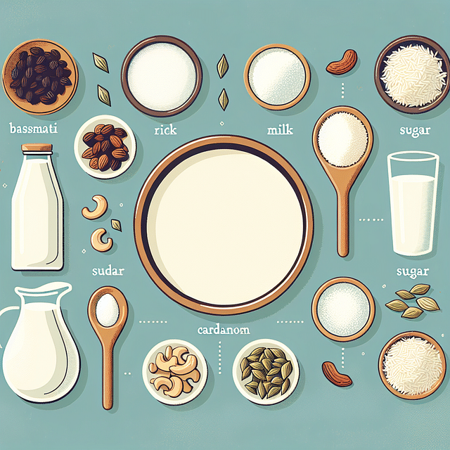 ingredients for Indian Kheer dessert
