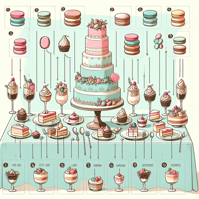 dessert labels on an elegant dessert table