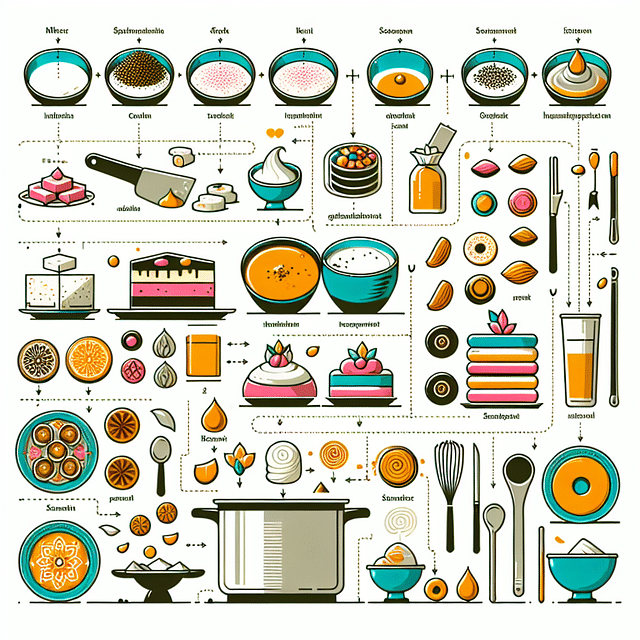 modern desserts paired with traditional Indian sweets