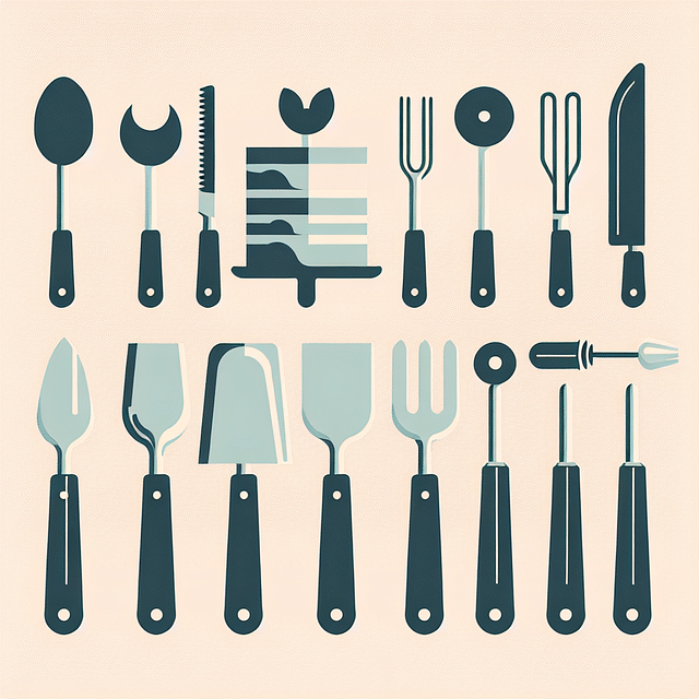 dessert serving tools arrangement