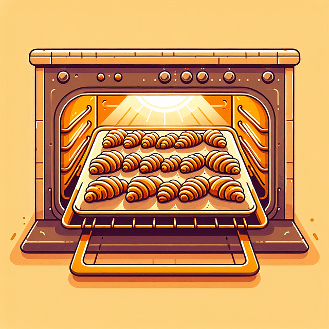 puff pastry twists baking in the oven