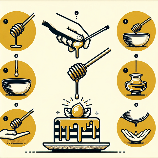 drizzling honey over dessert