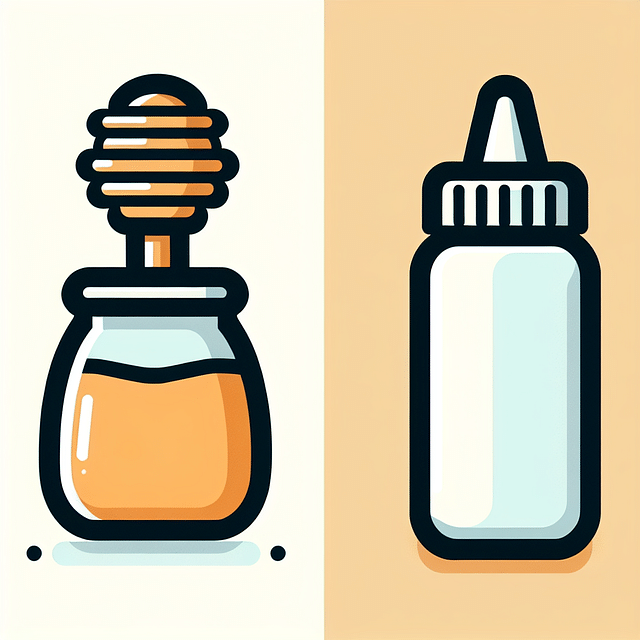 honey dipper and squeeze bottle