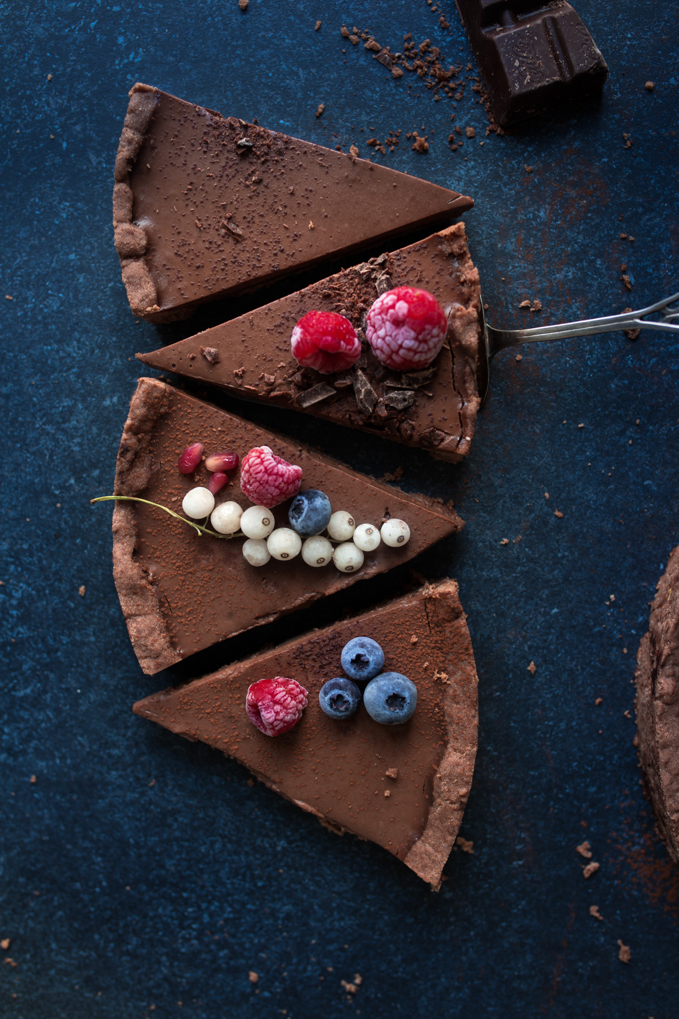 dark chocolate ganache dessert