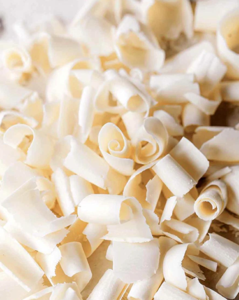 white chocolate shavings