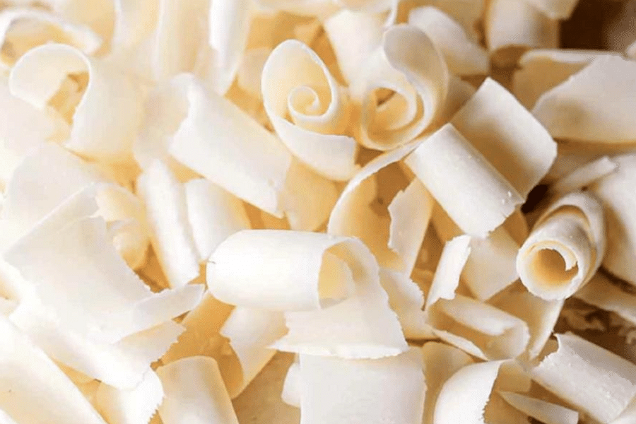 white chocolate shavings