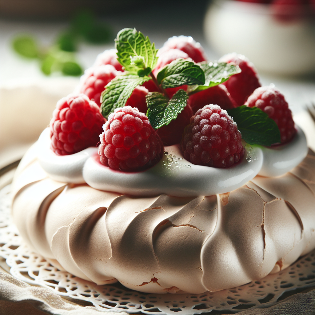 fresh raspberries on dessert