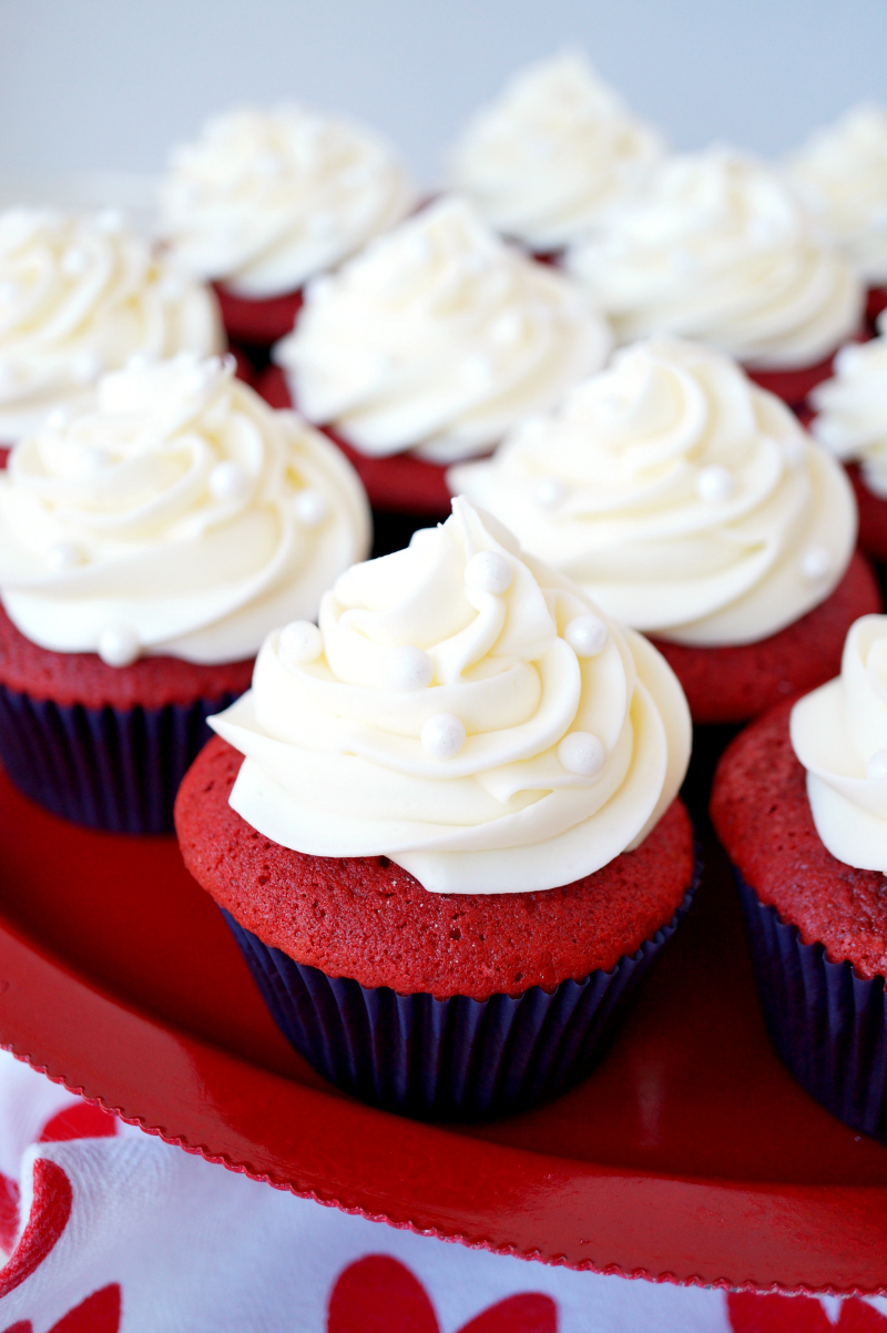 Red Velvet Cupcakes with Cream Cheese Frosting