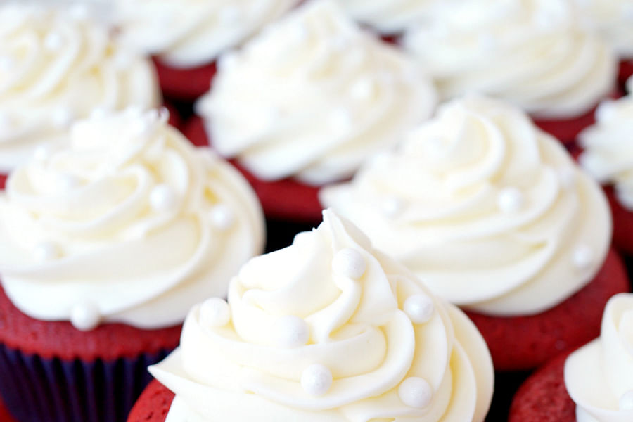 Red Velvet Cupcakes with Cream Cheese Frosting