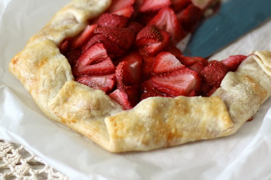 Strawberry galette pastry