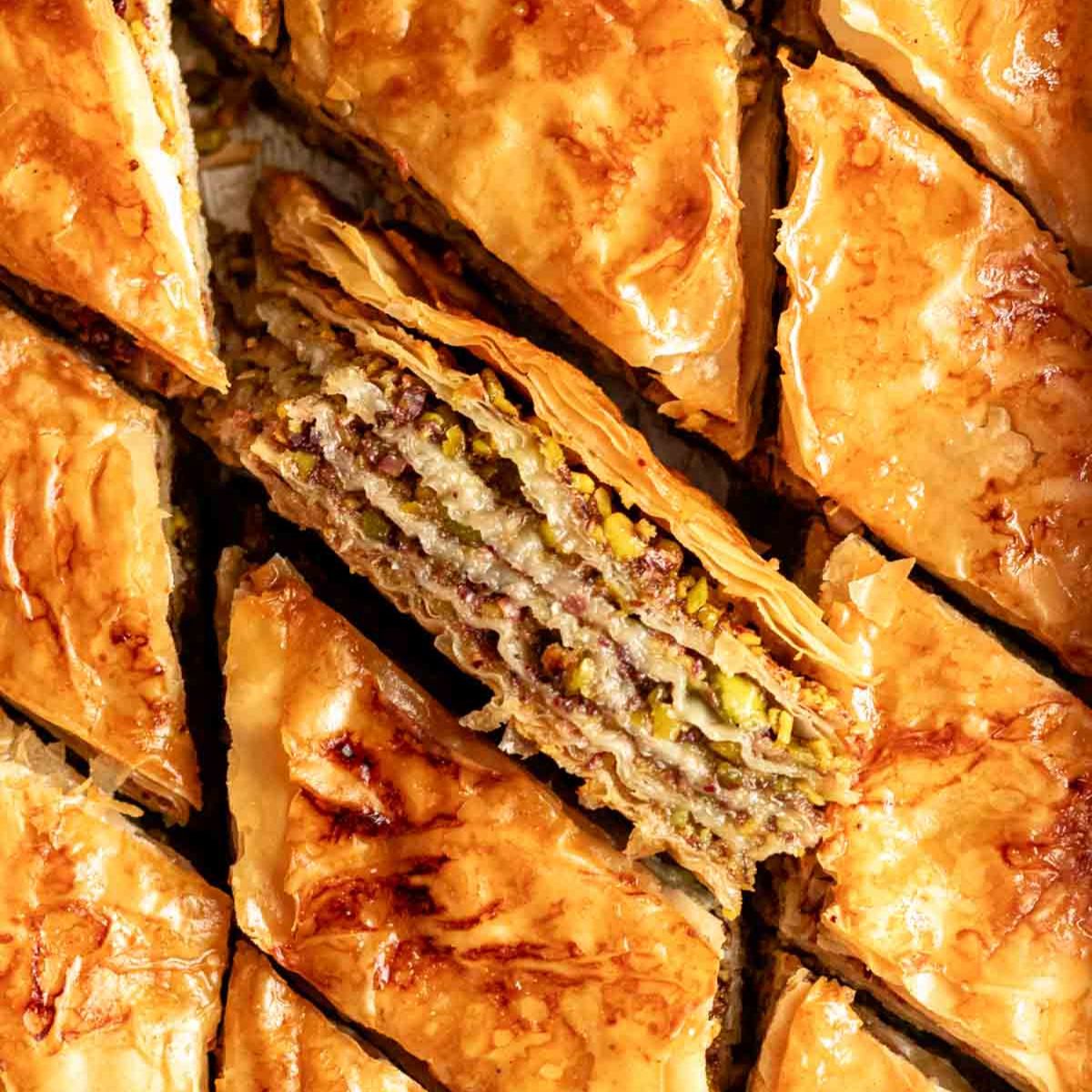 honey pistachio baklava dessert