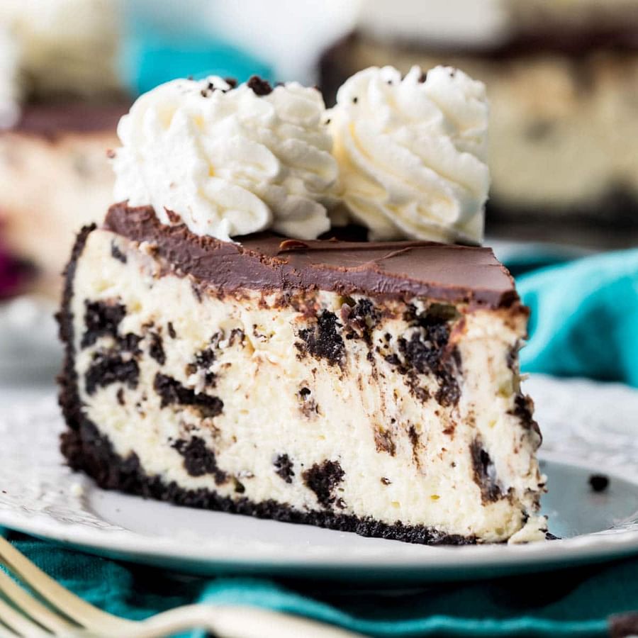 Delicious Oreo cheesecake on a plate