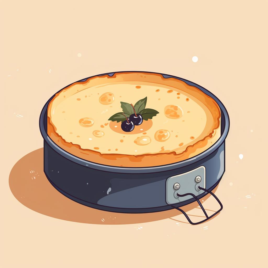 Baked cheesecake in a springform pan