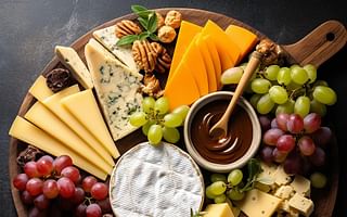 How should I slice cheese for a dessert charcuterie board?