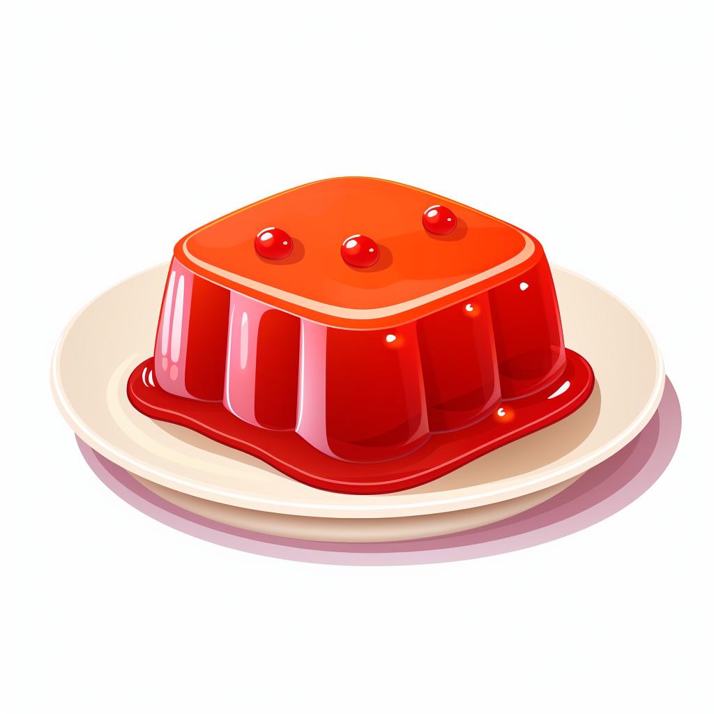 Chinese red jelly dessert served on a plate